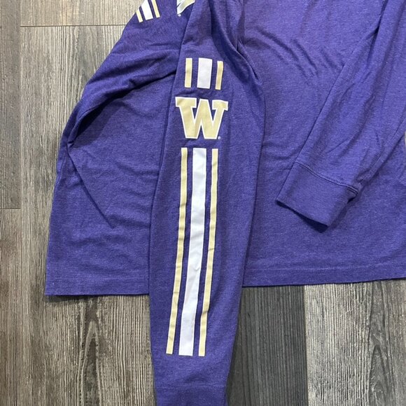 Washington Huskies T-shirt Mens Medium Long Sleeve Purple University Athletic - Picture 6 of 6
